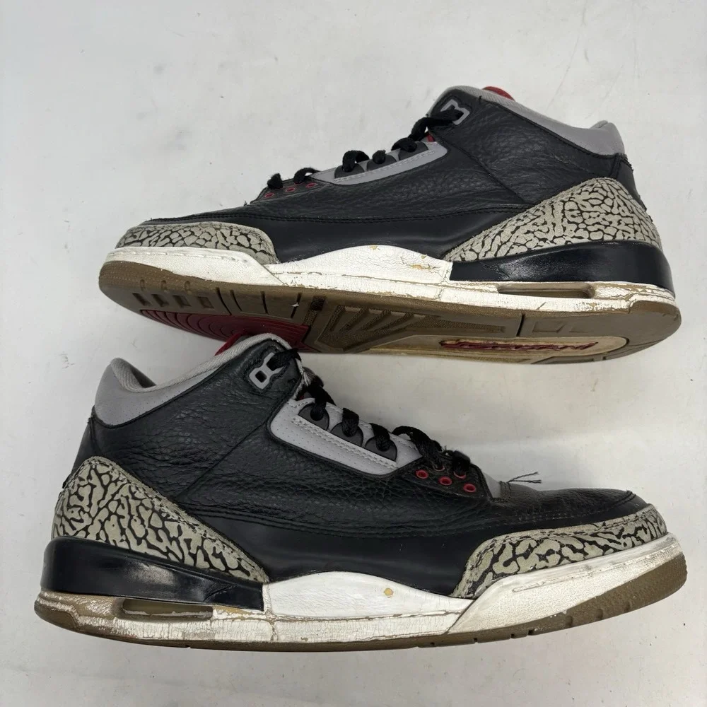 Jordan 3 Retro Black Cement Shoes Mens 11 Lace Up Streetwear Casual y2k (2011)